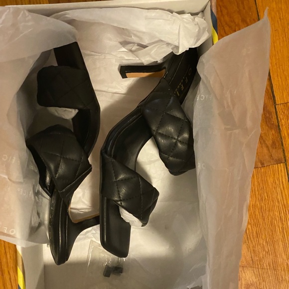 Office Heeled Mules in Black - Picture 2 of 4